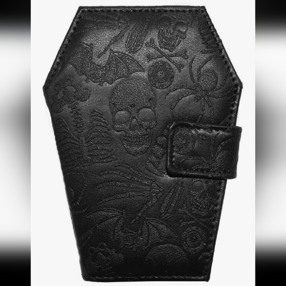 Kreepsville 666 Gothic Black Embossed Coffin Wallet - Picture 5 of 11